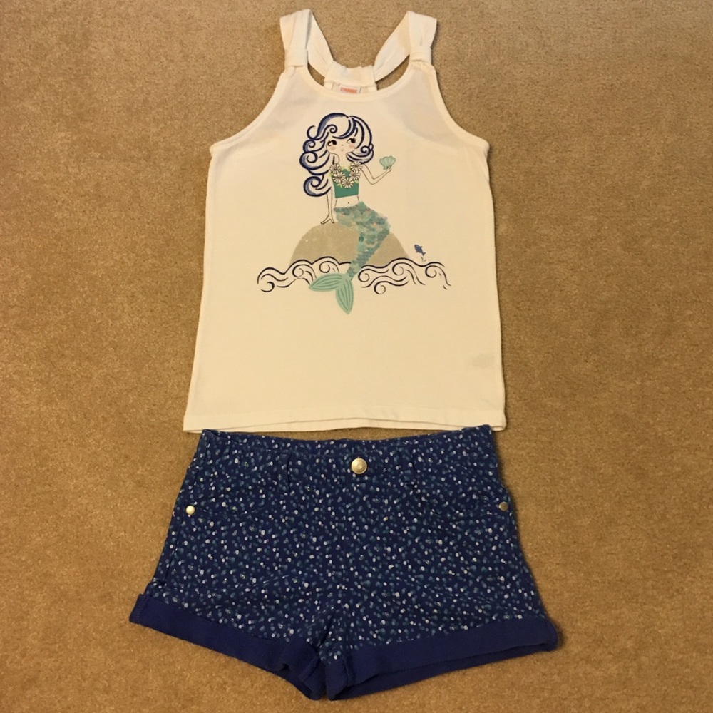 Gymboree 7/8 Mermaid short set
